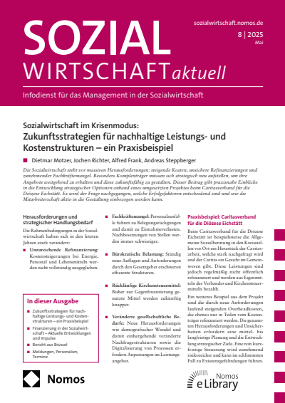 Cover der Ausgabe: Sozialwirtschaft aktuell (SWa) Jahrgang 35 (2025), Heft 8