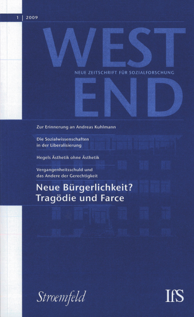 Cover der Ausgabe: WestEnd Jahrgang 6 (2009), Heft 1