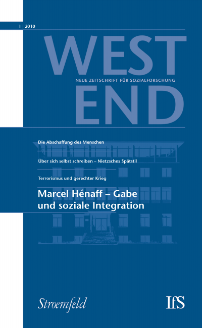 Cover der Ausgabe: WestEnd Jahrgang 7 (2010), Heft 1