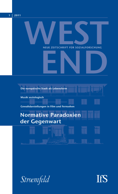 Cover der Ausgabe: WestEnd Jahrgang 8 (2011), Heft 1