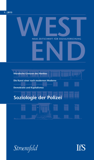 Cover der Ausgabe: WestEnd Jahrgang 10 (2013), Heft 1