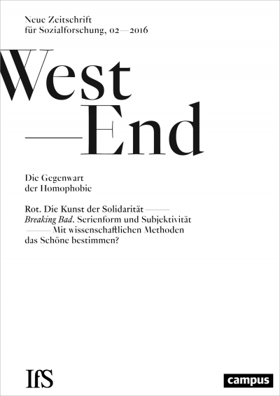 Cover der Ausgabe: WestEnd Jahrgang 13 (2016), Heft 2