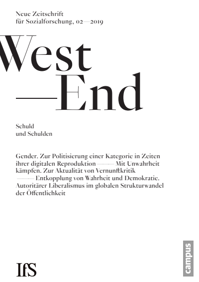 Cover der Ausgabe: WestEnd Jahrgang 16 (2019), Heft 2
