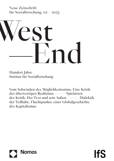Cover der Ausgabe: WestEnd Jahrgang 20 (2023), Heft 2