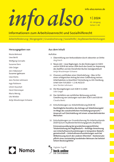 Cover der Ausgabe: info also Jahrgang 42 (2024), Heft 1