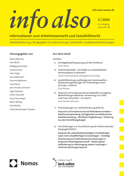 Cover der Ausgabe: info also Jahrgang 42 (2024), Heft 2