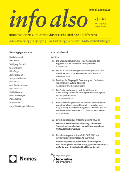 Cover der Ausgabe: info also Jahrgang 43 (2025), Heft 2