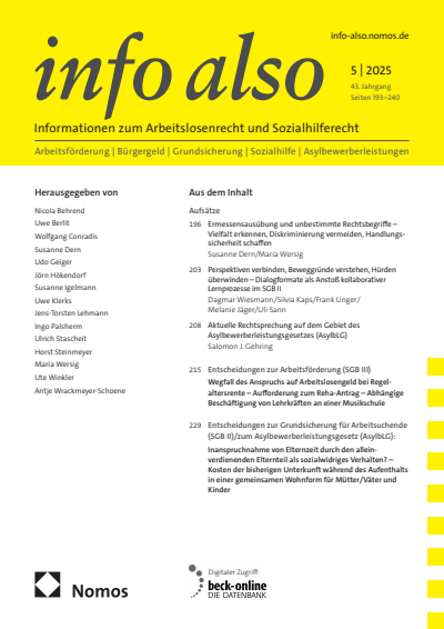 Cover der Ausgabe: info also Jahrgang 43 (2025), Heft 5