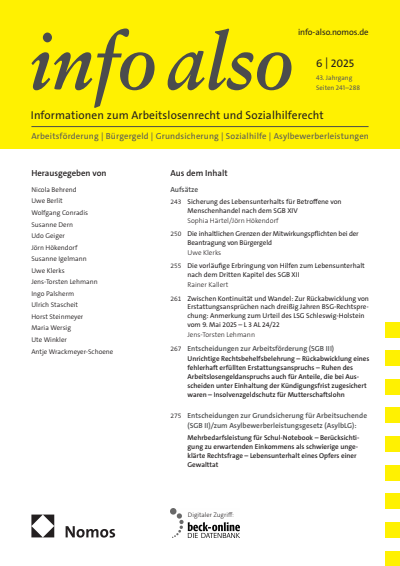 Cover der Ausgabe: info also Jahrgang 43 (2025), Heft 6