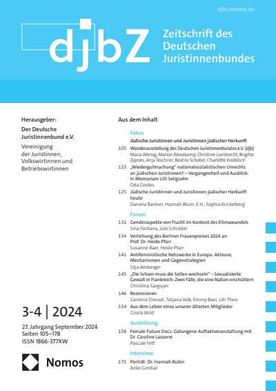 Cover of Volume: djbZ Zeitschrift des Deutschen Juristinnenbundes Volume 27 (2024), Edition 3-4