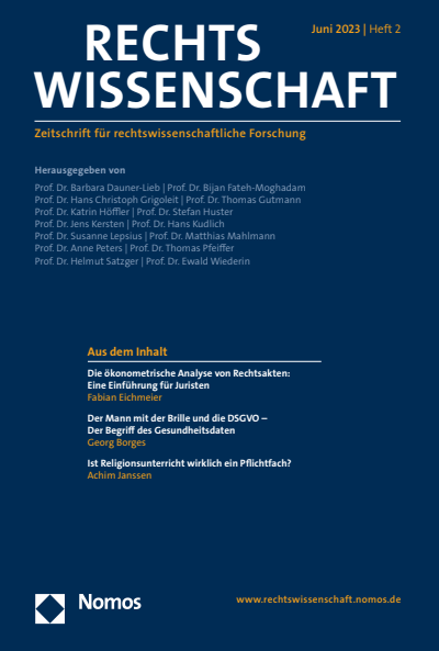 Cover der Ausgabe: RW Rechtswissenschaft Jahrgang 14 (2023), Heft 2
