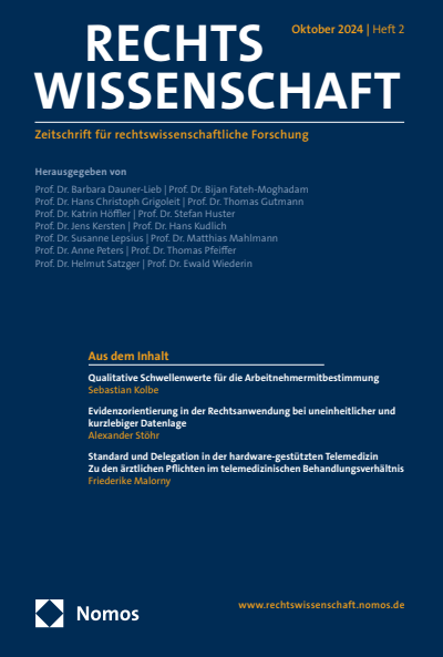 Cover der Ausgabe: RW Rechtswissenschaft Jahrgang 15 (2024), Heft 2