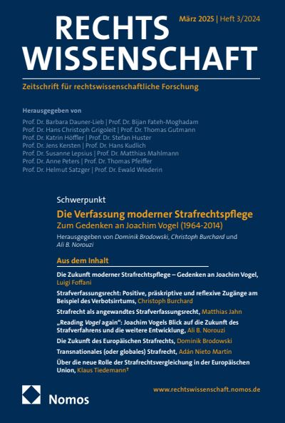 Cover der Ausgabe: RW Rechtswissenschaft Jahrgang 15 (2024), Heft 3
