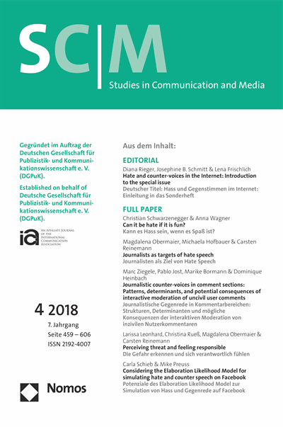Cover der Ausgabe: SCM Studies in Communication and Media Jahrgang 7 (2018), Heft 4