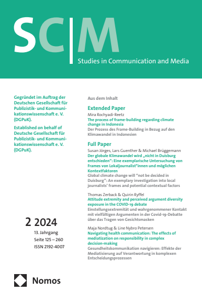 Cover of Volume: SCM Studies in Communication and Media Volume 13 (2024), Edition 2