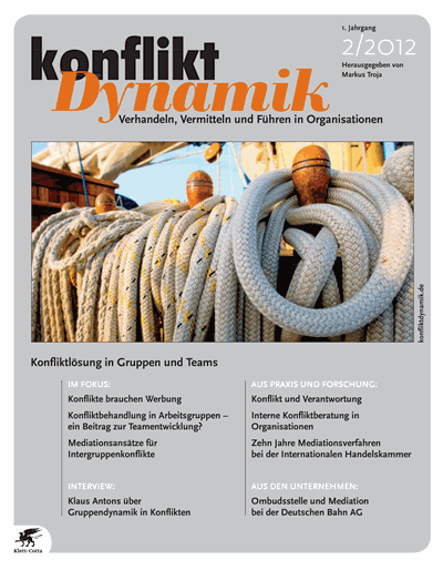 Cover der Ausgabe: Konfliktdynamik Jahrgang 1 (2012), Heft 2