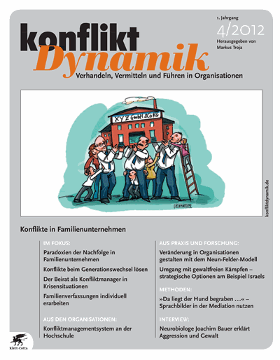 Cover der Ausgabe: Konfliktdynamik Jahrgang 1 (2012), Heft 4