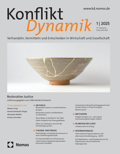 Cover der Ausgabe: Konfliktdynamik Jahrgang 14 (2025), Heft 1