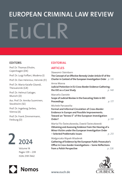 Cover der Ausgabe: EuCLR European Criminal Law Review Jahrgang 14 (2024), Heft 2