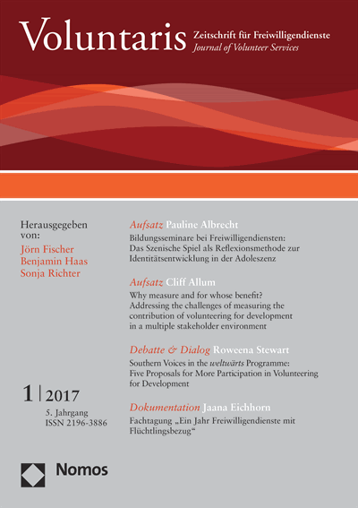 Cover der Ausgabe: Voluntaris Jahrgang 5 (2017), Heft 1