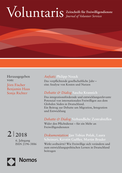Cover der Ausgabe: Voluntaris Jahrgang 6 (2018), Heft 2
