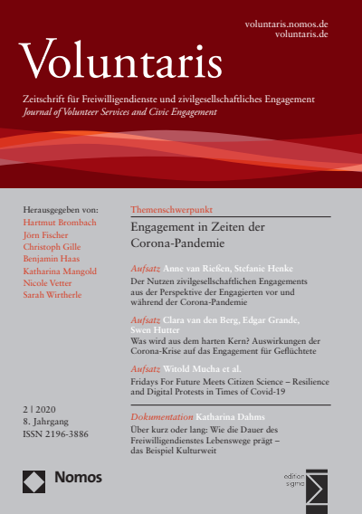 Cover der Ausgabe: Voluntaris Jahrgang 8 (2020), Heft 2