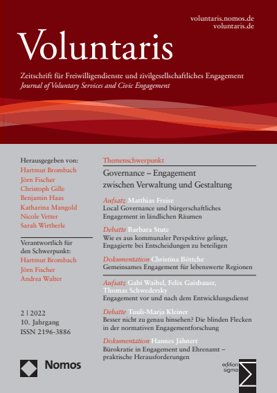 Cover der Ausgabe: Voluntaris Jahrgang 10 (2022), Heft 2