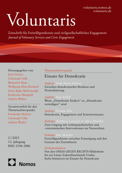 Cover der Ausgabe: Voluntaris Jahrgang 13 (2025), Heft 2