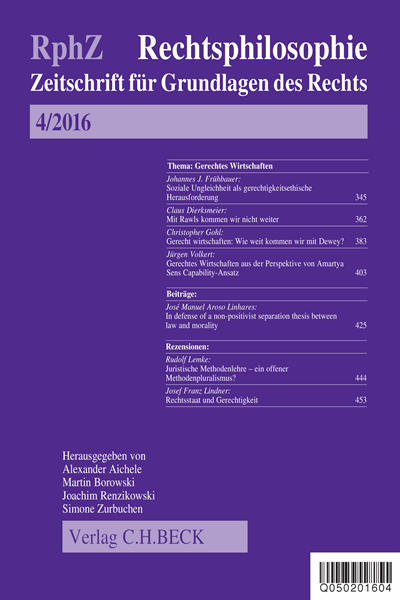Cover of Volume: RphZ Rechtsphilosophie Volume 2 (2016), Edition 4
