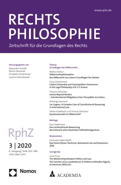 Cover of Volume: RphZ Rechtsphilosophie Volume 6 (2020), Edition 3