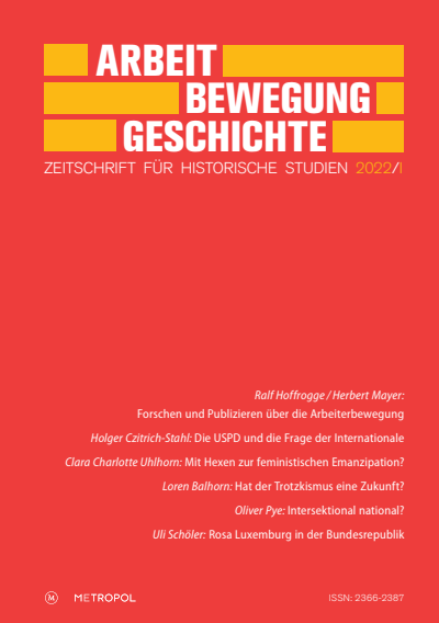 Cover der Ausgabe: Arbeit – Bewegung – Geschichte Jahrgang 21 (2022), Heft 1