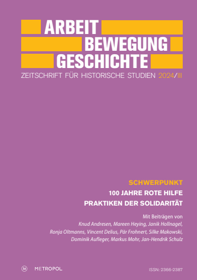 Cover der Ausgabe: Arbeit – Bewegung – Geschichte Jahrgang 23 (2024), Heft 3