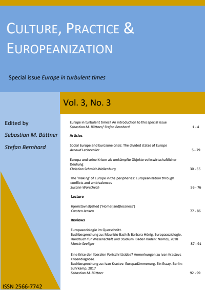 Cover der Ausgabe: Culture, Practice & Europeanization Jahrgang 3 (2018), Heft 3