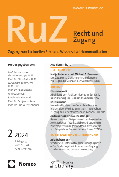 Cover der Ausgabe: RuZ - Recht und Zugang Jahrgang 5 (2024), Heft 2
