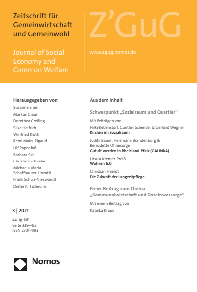 Cover der Ausgabe: Z'GuG Zeitschrift für Gemeinwirtschaft und Gemeinwohl Jahrgang 44 (2021), Heft 3