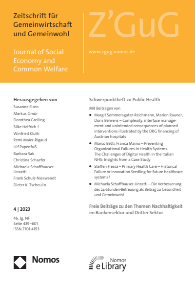 Cover der Ausgabe: Z'GuG Zeitschrift für Gemeinwirtschaft und Gemeinwohl Jahrgang 46 (2023), Heft 4