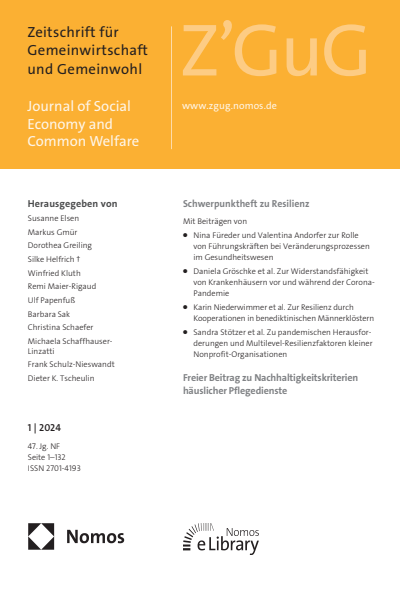 Cover der Ausgabe: Z'GuG Zeitschrift für Gemeinwirtschaft und Gemeinwohl Jahrgang 47 (2024), Heft 1