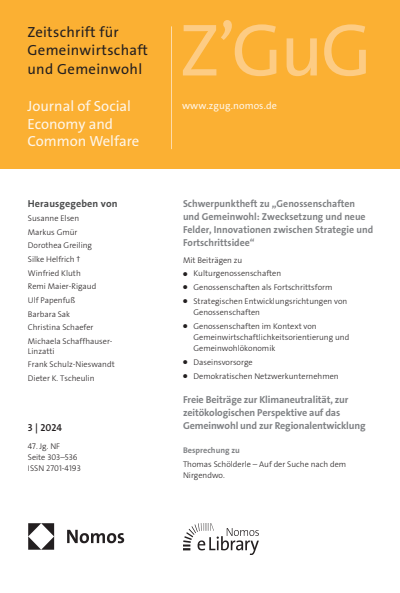 Cover der Ausgabe: Z'GuG Zeitschrift für Gemeinwirtschaft und Gemeinwohl Jahrgang 47 (2024), Heft 3