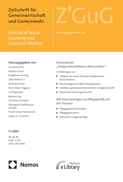 Cover der Ausgabe: Z'GuG Zeitschrift für Gemeinwirtschaft und Gemeinwohl Jahrgang 48 (2025), Heft 1