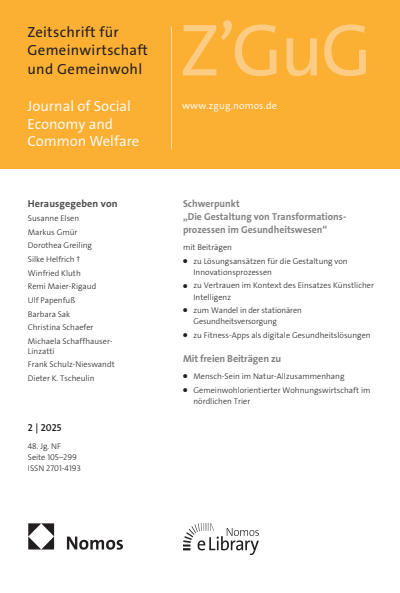 Cover der Ausgabe: Z'GuG Zeitschrift für Gemeinwirtschaft und Gemeinwohl Jahrgang 48 (2025), Heft 2