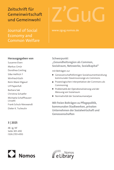 Cover der Ausgabe: Z'GuG Zeitschrift für Gemeinwirtschaft und Gemeinwohl Jahrgang 48 (2025), Heft 3