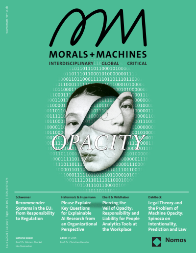 Cover of Volume: Morals & Machines Volume 1 (2021), Edition 2