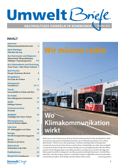 Cover der Ausgabe: UmweltBriefe Jahrgang 26 (2022), Heft 10