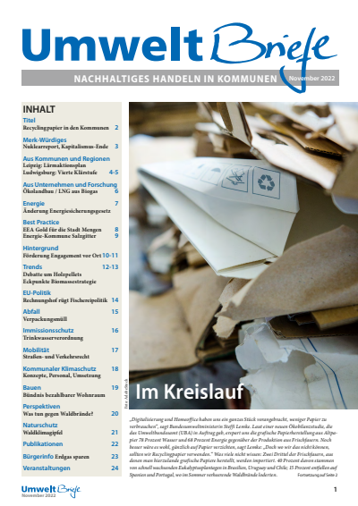 Cover der Ausgabe: UmweltBriefe Jahrgang 26 (2022), Heft 11