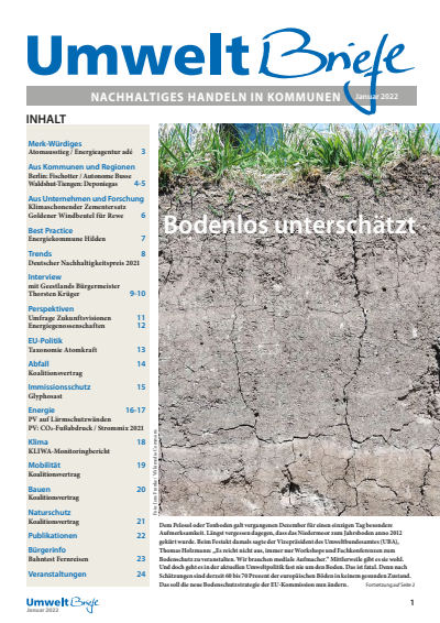 Cover der Ausgabe: UmweltBriefe Jahrgang 26 (2022), Heft 1