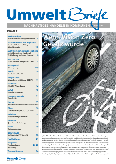 Cover der Ausgabe: UmweltBriefe Jahrgang 26 (2022), Heft 3