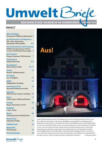 Cover der Ausgabe: UmweltBriefe Jahrgang 26 (2022), Heft 9