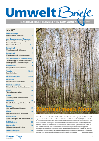 Cover der Ausgabe: UmweltBriefe Jahrgang 27 (2023), Heft 1