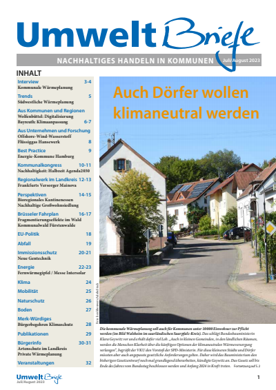 Cover der Ausgabe: UmweltBriefe Jahrgang 27 (2023), Heft 7-8
