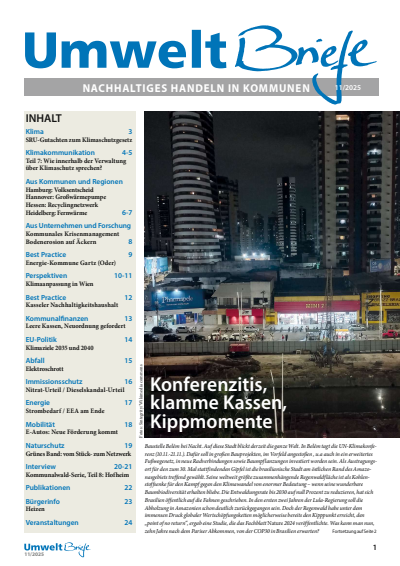 Cover der Ausgabe: UmweltBriefe Jahrgang 29 (2025), Heft 10
